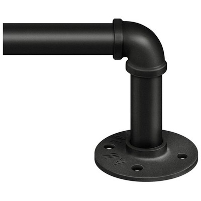 Adjustable 1'' Industrial Curtain Rod (16-28'') - Versatile Wall & Ceiling Mount