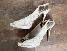 Peeptoes Christian Dior grigio chiaro con logo taglia 41 NP 690.-