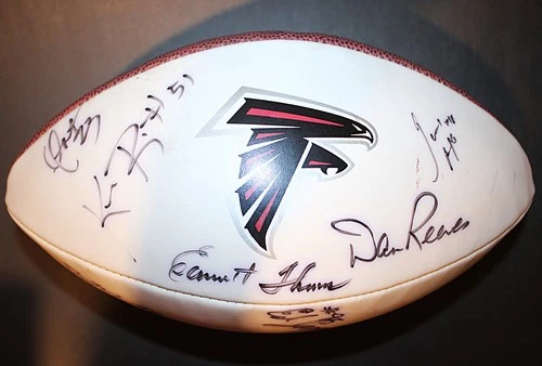 Signed Atlanta Falcons Official NFL Team Logo Football 11 Signatures