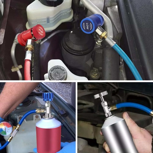 R1234YF Quick Coupler Adapter Set with Self-Sealing & Puncture Can Tap Car A/C - Picture 12 of 13