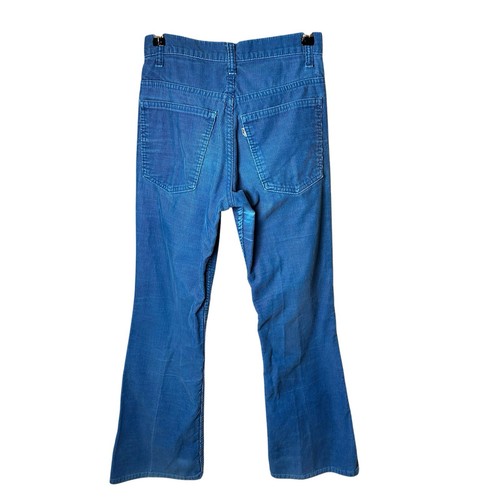 70s Vintage Levi's Blue Corduroy High Rise Flare Pants | Talon Zip Boho Western by Levi's, $49.99 - Photo 2