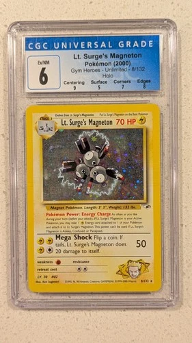 Lt. Surge's Magneton 8/132 Gym Heroes Holo Rare 2000 - CGC 6.5