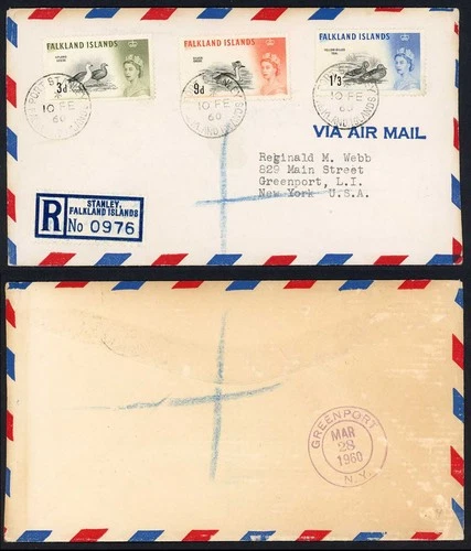 Falkland Is 3d 9d and 1/3 Birds on FDC (1/3 cat 18 pounds)