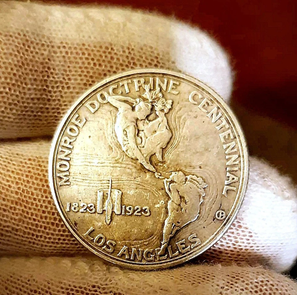 1923-S Authentic Monroe-Adams Commemorative 90% Silver Half Dollar Coin 12.5 g - Image 2 of 2