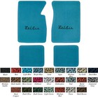 1958-70 Chevrolet Bel Air 4-Piece Floor Mat Set; Loop; Bel Air Script Logo; Aqua