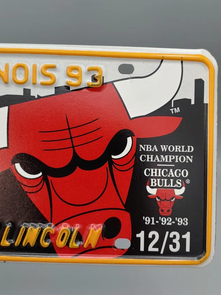 1993 IL Chicago Bulls Threepeat Champions License Plate Rare 96,97 DA-BULLS WOW - Image 4 of 4
