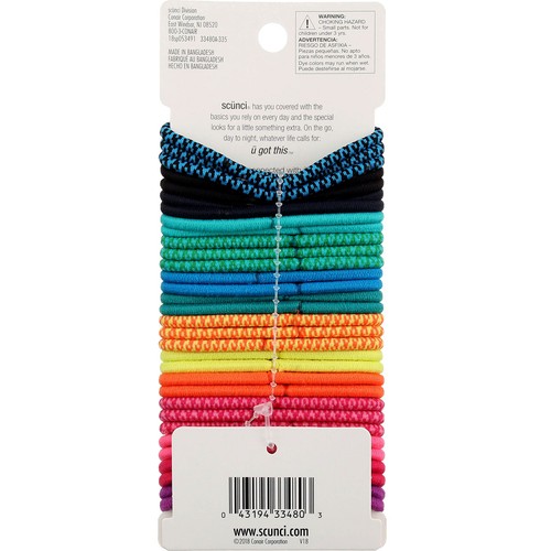 Scunci No Damage No Damage Hair Elastics, Rainbow Colors, 32 Ct - Picture 2 of 2