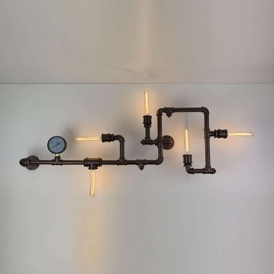 NEU Industrial Steampunk Wandlampe Retro Wandleuchte Rustikal Vintage Pfeifenleuchte BL