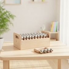 Holz Handglocke mit Box Naturfinish Instrument f&uuml;r Lehrer