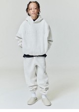 Fear of God Essentials Kids Embossed Pullover Hoodie Oatmeal Heather Size 10 NWT