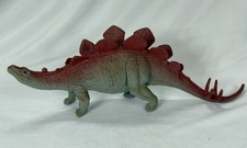 Vintage Imperial 1985 Stegosaurus Plastic Dinosaur Toy Red Dino Large