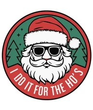 Funny Christmas Stickers (4) Santa I Do It For The Hos Labels Card Gift Paper 