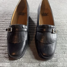 Selby Handcrafted Moc Fit Loafers Womens 6.5 Black Leather Quickstep Shoes