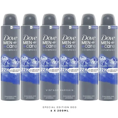 6 X Dove Men + Care Advanced Cool Fresh Antiperspirant deodorant for men NEW!!
