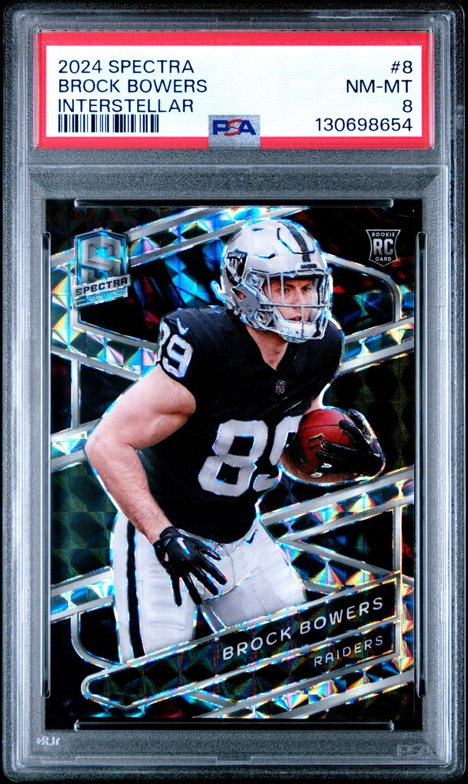 2024 Panini Spectra - Brock Bowers #8 Interstellar Prizm /60 (RC)