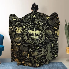 Fourth Wing Flannel Blanket, Dragon Rider Throw, Fantasy Bookish Gift