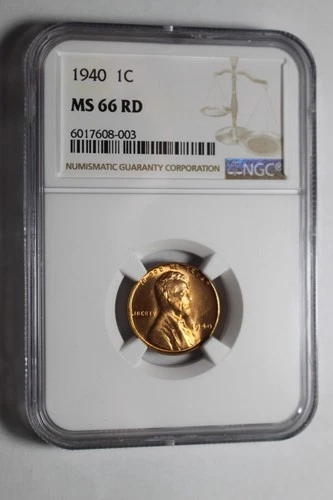 1940 Lincoln Wheat Cent NGC MS66 RD #003