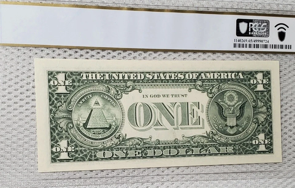 *6 IN A ROW 6's* 1999 $1 FRN FANCY SERIAL NUMBER Trinary 66666604 PMG GEM 65PPQ - Image 2 of 2