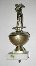 3- 1970's Golf USA Trophy Figurines 5"  Post screws metal, Marble Base