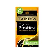 Twinings English Breakfast Black Tea Golden | 40 Biodegradable Tea Bags 0.10 per strip