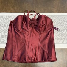 NWT Adore Me Burgundy LACE UP CORSET Size 1XL Lingerie Fashion