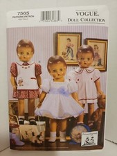 Vogue 18" 1930's DOLL CLOTHES Sewing Patterns / Teresa Layman Designs 7565 Uncut