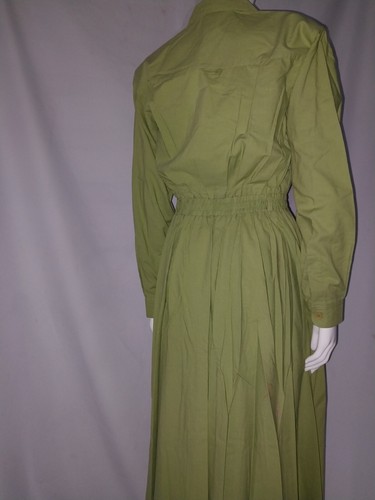 American Shirt Dress Calf Length Long Sleeve Elastic Waist Side Pockets Sz. 9/10 - Bild 5 von 10