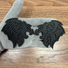 Dragon Badges Emblem  Matte Premium, 2 Badges, Fender Angry Agressive Black