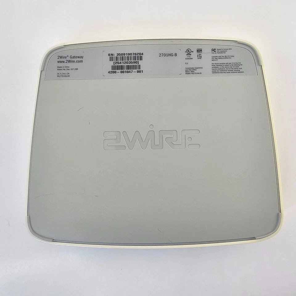 AT&T 2Wire 2701HG-B Wireless DSL Gateway Modem Router w/ Power Adapter - UNTESTE - Image 2 of 4