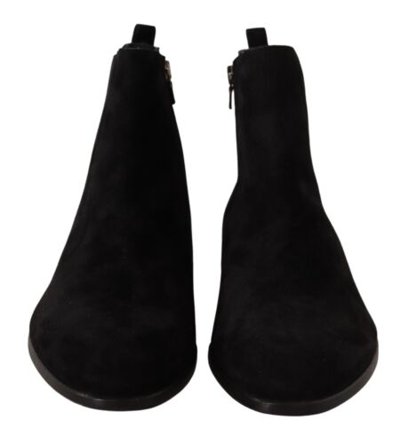 DOLCE & GABBANA Shoes Boots Black Suede Leather Chelsea Mens EU41/ US8 $1400 - Picture 2 of 11