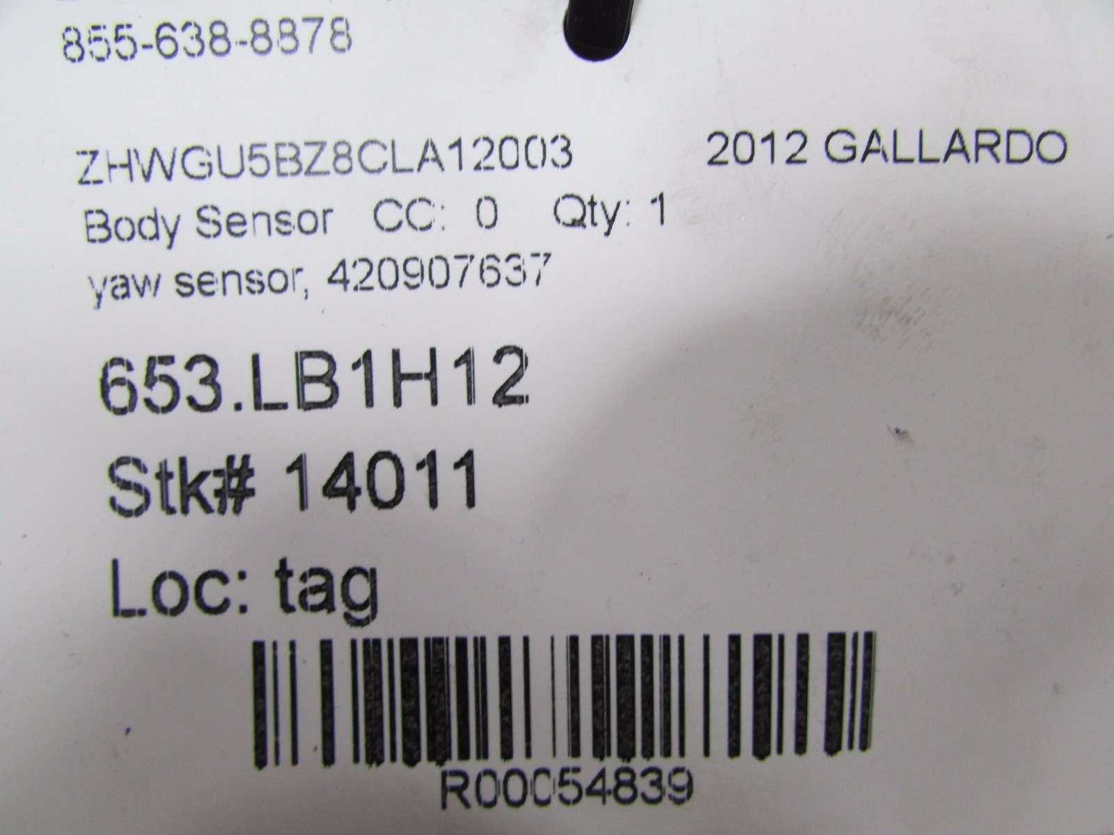Lamborghini Gallardo LP550,560,570, Yaw Rate Sensor, Used, P/N 420907637