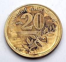 GREECE 20 Drachmes Coin Date 1990 20 Drachmes Dionysios Solomos Greek Poet VG+