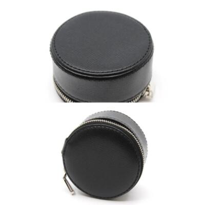 Tiffany & Co Jewelry Case Black Leather Round Zip Accessory Tiffany & Co Jewelry Case Black Leather Round Zip Accessory