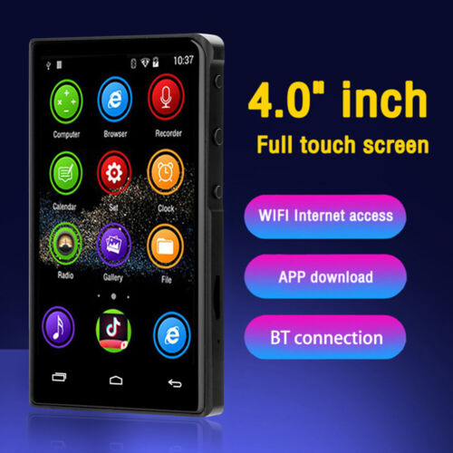 4.0" Touch Screen Android WiFi MP3 Player Bluetooth 5.0 HiFi MP4 Media Player - Afbeelding 1 van 19