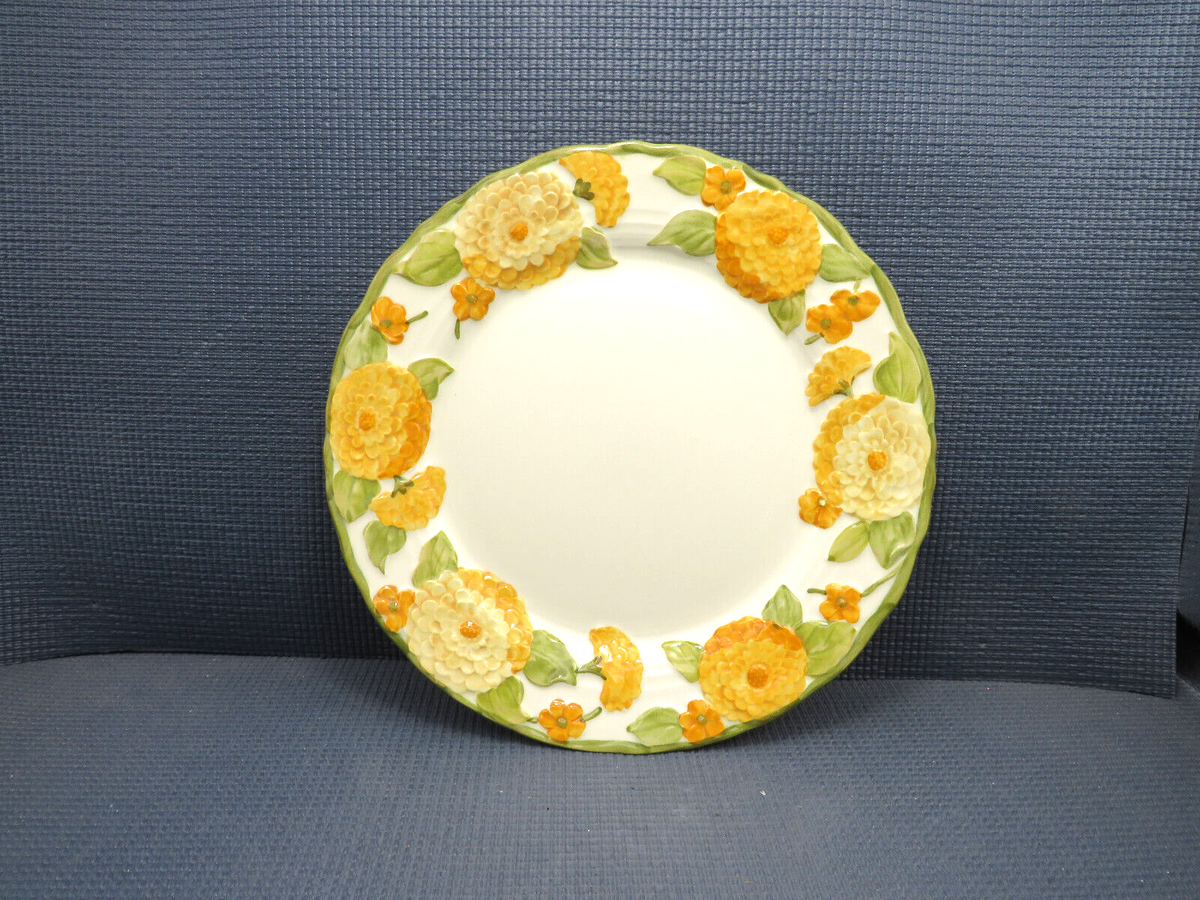 FLORYD　ミイポスリン　19センチプレート Metlox Poppytrail China Sculptured Zinnia Pattern Dinner Plate 10