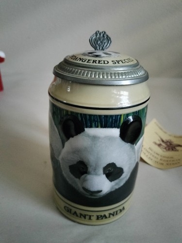BUDWEISER ENDANGERD SPECIES SERIES CS173 GIANT PANDA 6 3/4" STEIN 1992 - Picture 4 of 7