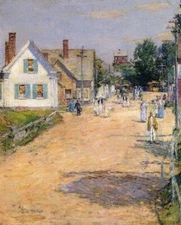 Oil painting Frederick-Childe-Hassam-East-Gloucester-End-of-Trolly-Line canvas