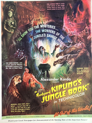 Jungle Book Rudyard Kipling Korda Vintage 1942 Movie Ad Magazine Print - Picture 1 of 7