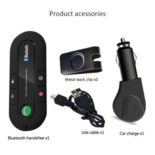 Sunshade clip sans fil Bluetooth haut-parleur mains libres lecteur MP3 mobile - Photo 8 sur 10