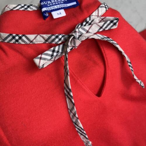 Burberry Blue Label Nova Check T-Shirt Cotton Red 38/US:S Authentic - Picture 10 of 24