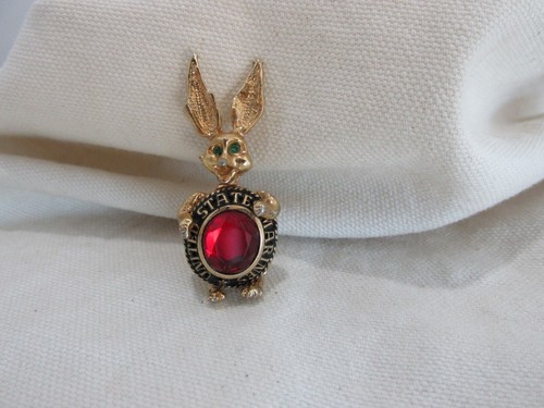 Rare! United States Marines Rabbit Pin Green Eyes Class Ring Style Ruby Red - Picture 2 of 8