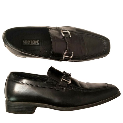 Stacy Adams Men Shoes Swagger Studded Slip On Satin Black  display picture 2