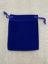 50 pcs Medium 3"X3" Blue Velvet Jewelry Wedding Drawstring Pouch Gift Bag
