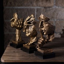 Thinker Audient Ornaments Figurine Statue Sculpture Artwork Desktop Home Decor