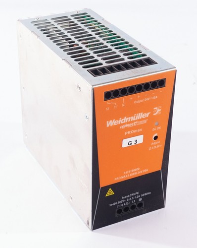 Weidmüller Power Supply PRO MAX 480W 20 Amp @ 24VDC 1478190000