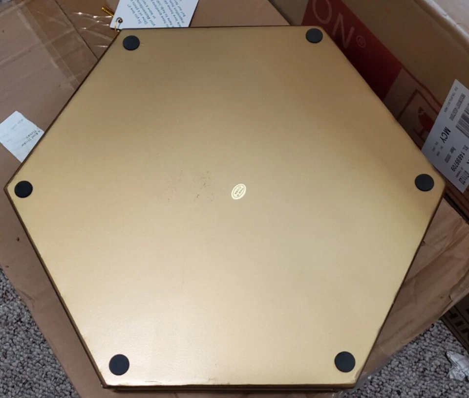 Kate and Laurel Felicia Glam 2-Piece Nesting Metal Black Mirrored Trays, Gold D7 - Image 2 of 3