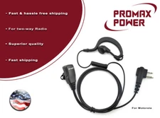 1.5-Wire G-Shape Earpiece w/ PTT Mic for Motorola Radios RDM2070D CP200 CLS1110