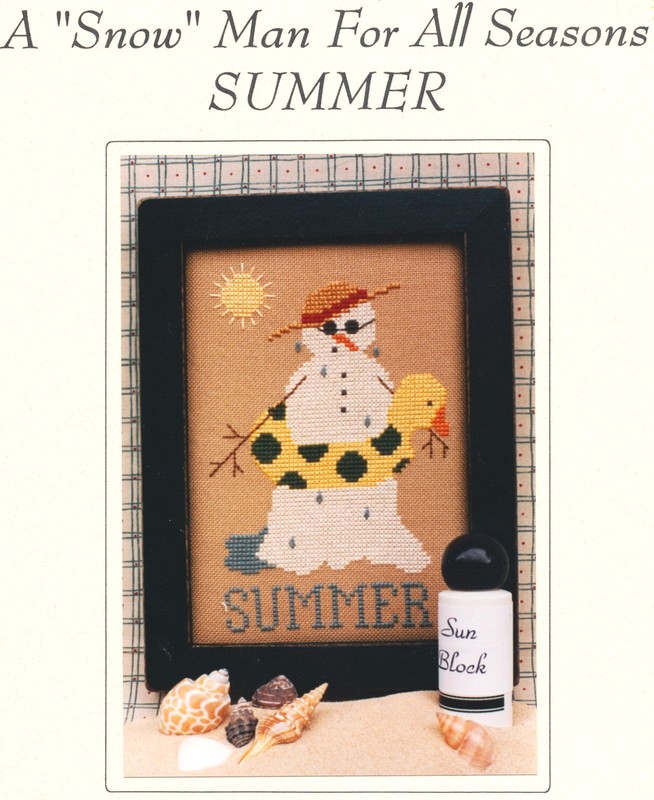 Hillside Samplings SNOW MAN FOR ALL SEASONS SUMMER Cross Stitch Leaflet Only