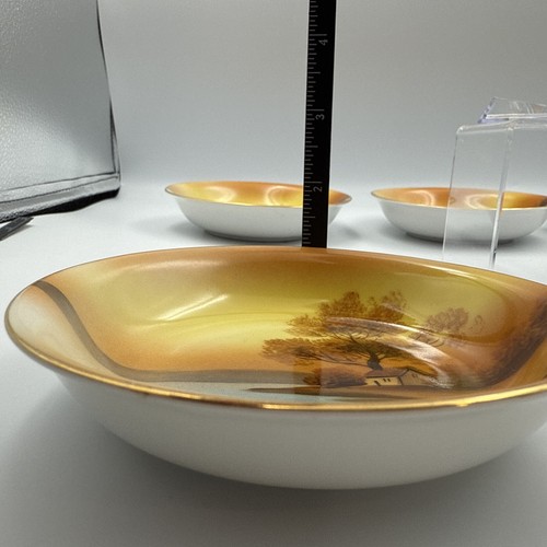 Vintage Handpainted in Japan Noritake Red M Stamp Lake and Cabin 5-1/4” bowl - Picture 8 of 20