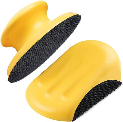 2x 5 in Mouse & Round Foam Hand Sanding Blocks Pad Hook Loop Discs Backing Plate